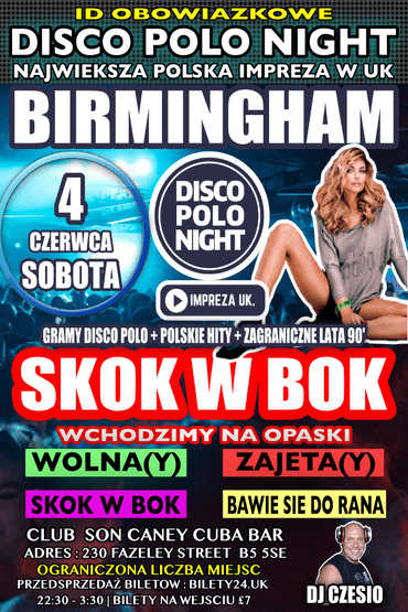 Disco Polo Night Birmingham  Skok w Bok 