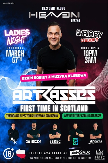 Dzień Kobiet!! DJ ARTBASSES!! The Priory Aberdeen!!