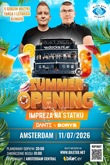 Summer Opening - Wakacyjna impreza na statku | AMSTERDAM