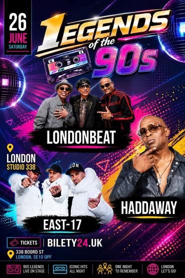 Haddaway | East 17 | Londonbeat -  LEGENDS of the 90s | London